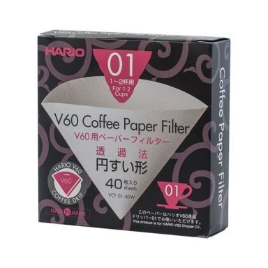 Papírové filtry Hario V60 - 100 ks, bílé